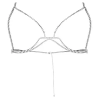 Millenia body chain, Round cut, White, Rhodium plated by SWAROVSKI