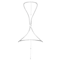Millenia body chain, Square cut, White, Rhodium plated by SWAROVSKI
