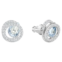 Generation stud earrings, Pear shape, Blue, Rhodium plated by SWAROVSKI