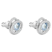 Generation stud earrings, Pear shape, Blue, Rhodium plated by SWAROVSKI