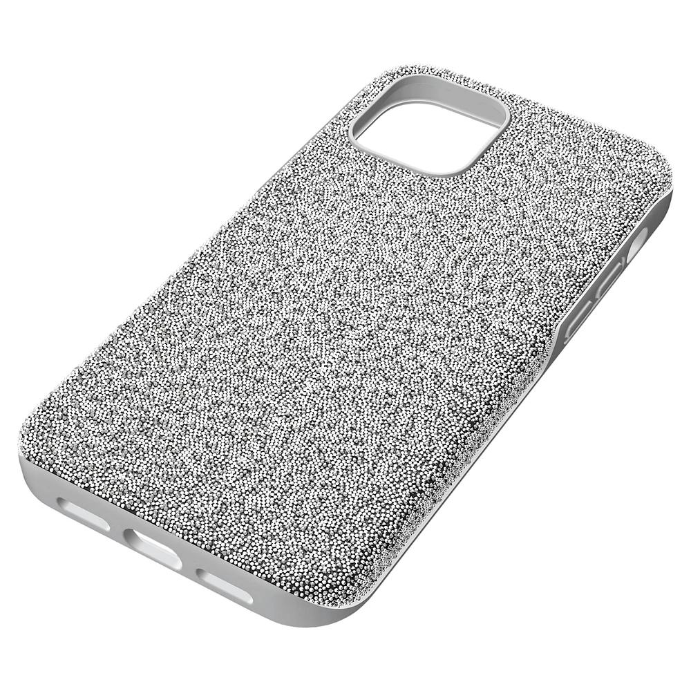 High smartphone case, iPhone® 12 mini, Silver Tone by SWAROVSKI