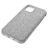 High smartphone case, iPhone® 12 mini, Silver Tone by SWAROVSKI