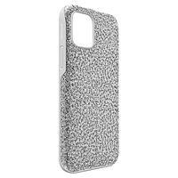 High smartphone case, iPhone® 12 mini, Silver Tone by SWAROVSKI