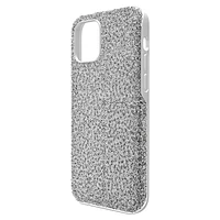 High smartphone case, iPhone® 12 mini, Silver Tone by SWAROVSKI