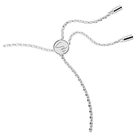 Hollow bracelet, Interlocking loop, White, Rhodium plated by SWAROVSKI