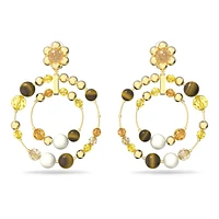 Somnia hoop earrings, Multicoloured, Gold-tone plated by SWAROVSKI