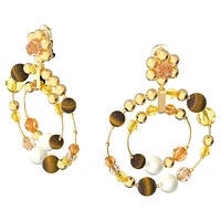 Somnia hoop earrings, Multicoloured, Gold-tone plated by SWAROVSKI