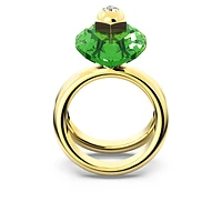 Numina ring, Pear cut, Green, Gold-tone plated by SWAROVSKI