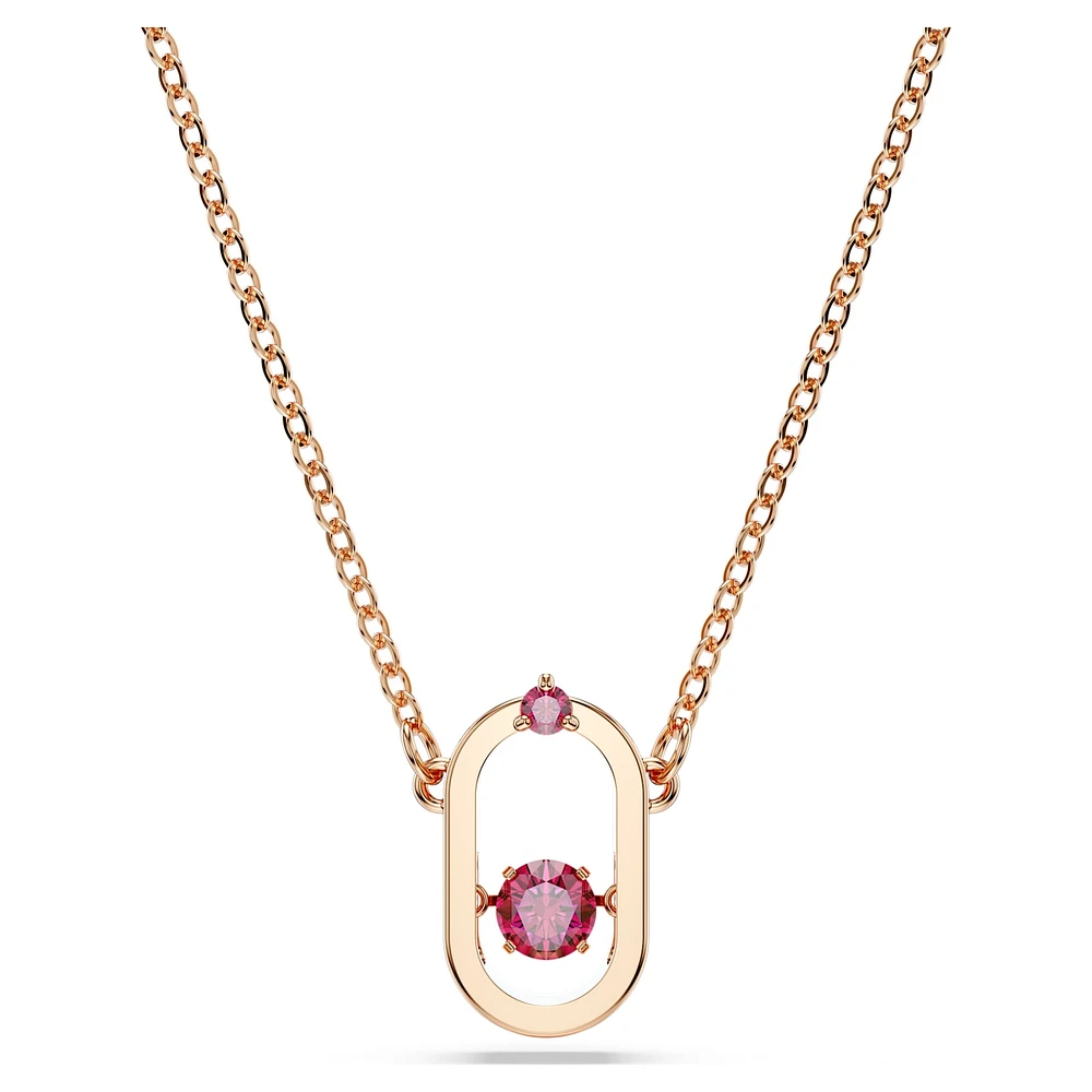 Una pendant, Round cut, Oval shape, Red, Rose gold-tone plated by SWAROVSKI