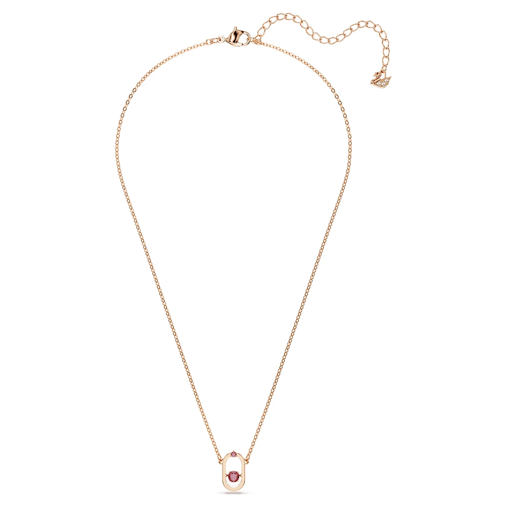 Una pendant, Round cut, Oval shape, Red, Rose gold-tone plated by SWAROVSKI