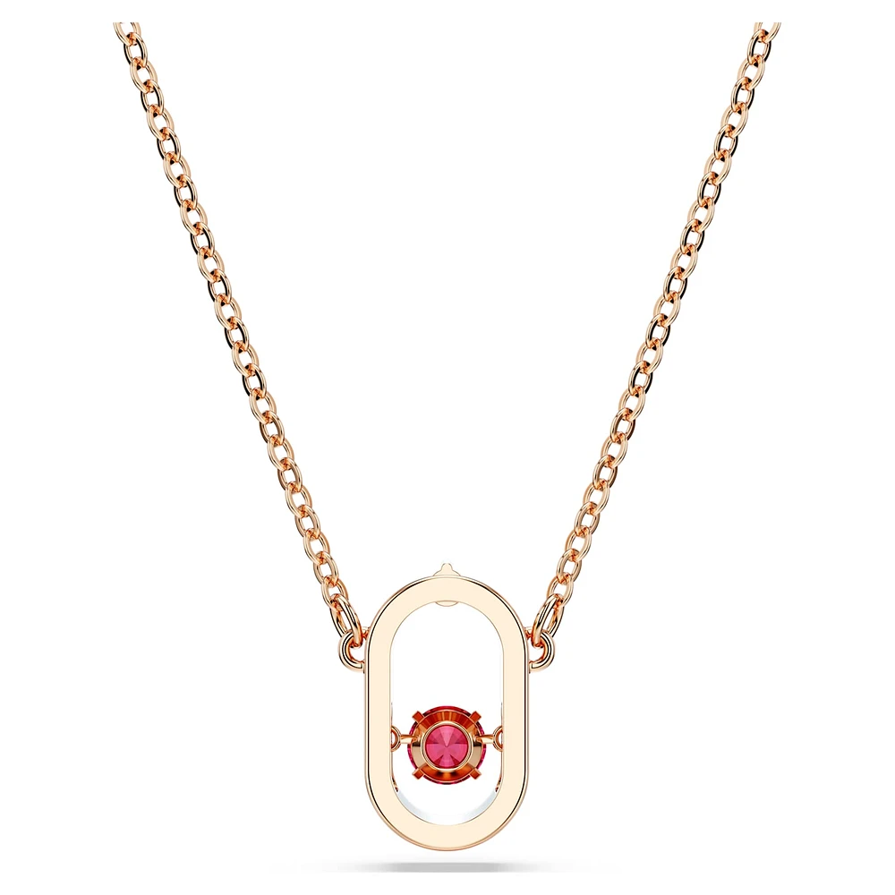 Una pendant, Round cut, Oval shape, Red, Rose gold-tone plated by SWAROVSKI