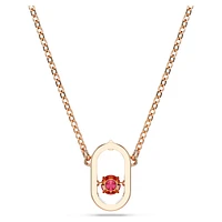 Una pendant, Round cut, Oval shape, Red, Rose gold-tone plated by SWAROVSKI