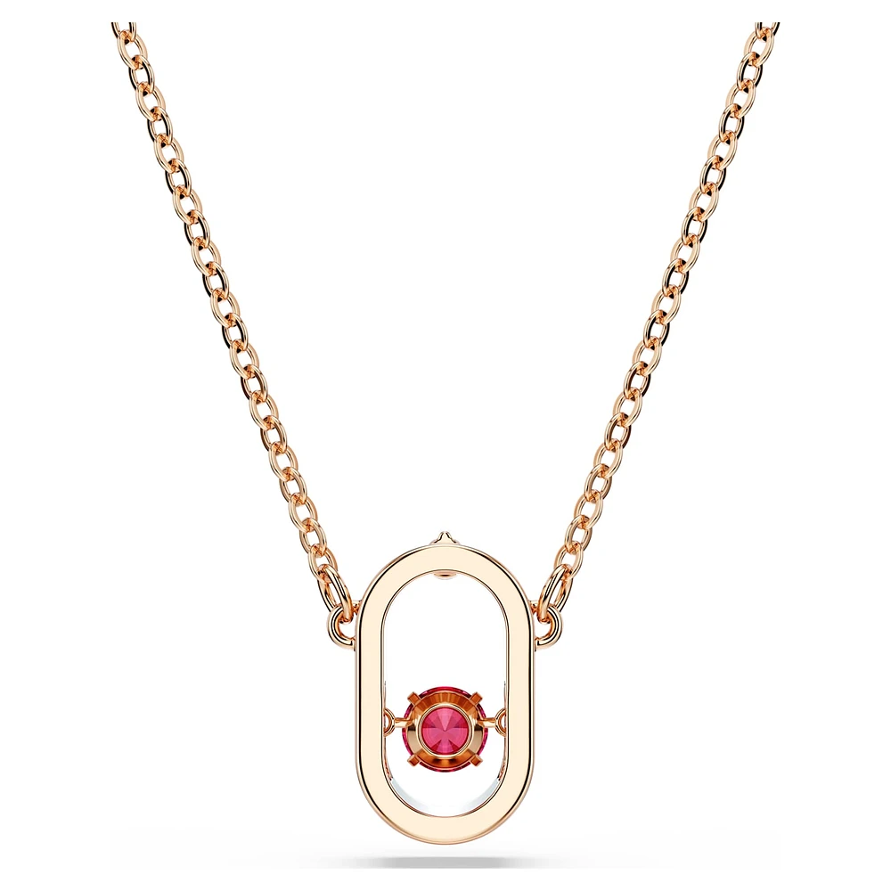 Una pendant, Round cut, Oval shape, Red, Rose gold-tone plated by SWAROVSKI