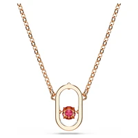 Una pendant, Round cut, Oval shape, Red, Rose gold-tone plated by SWAROVSKI