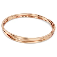 Twist bracelet, White, Rose gold-tone plated by SWAROVSKI