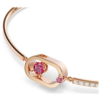 Una bracelet, Round cut, Oval shape, Red, Rose gold-tone plated by SWAROVSKI