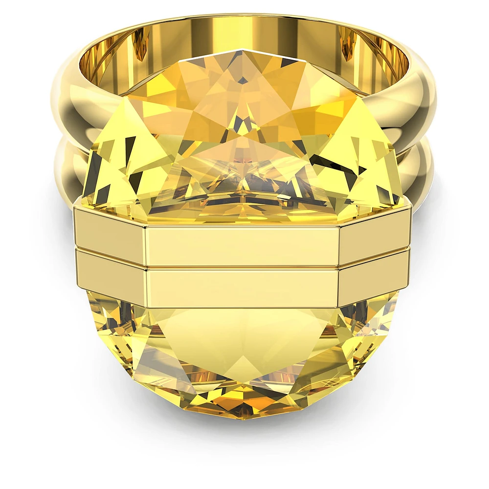 Lucent ring, Magnetic closure, Yellow, Gold-tone plated by SWAROVSKI