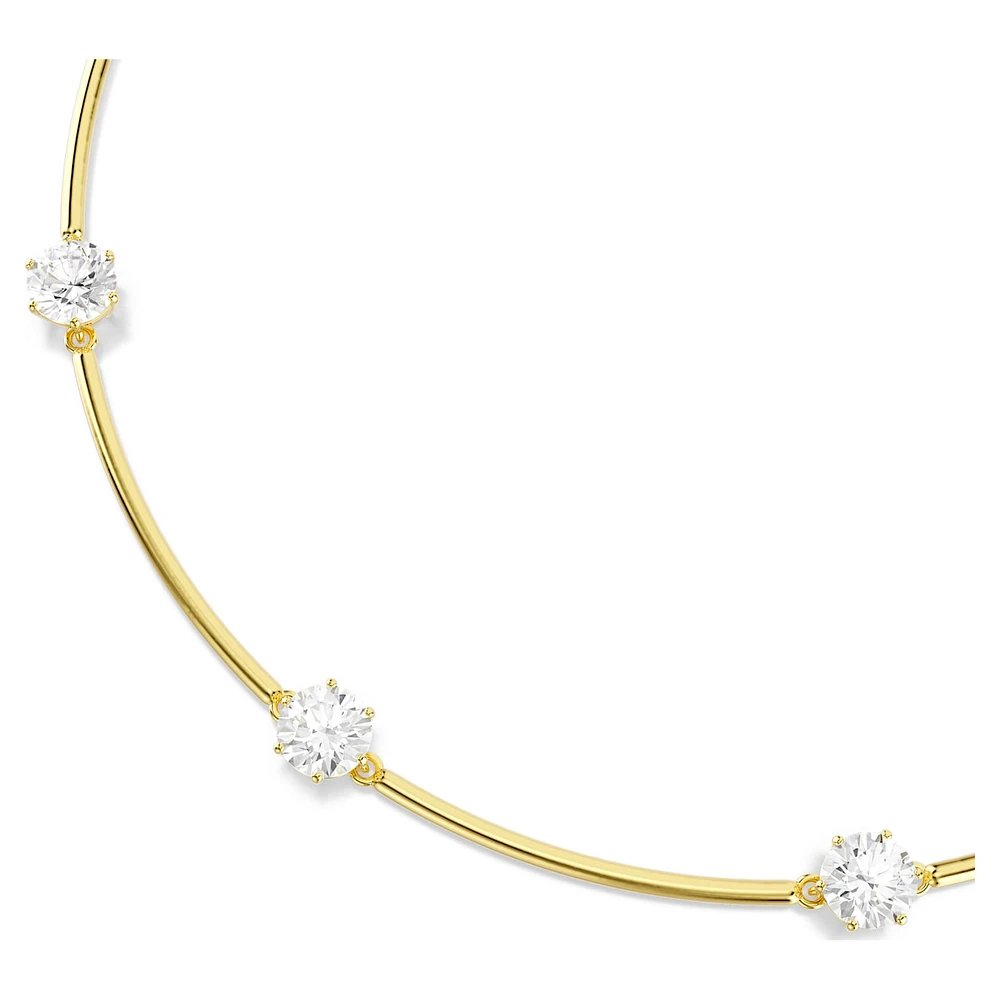 Constella choker, Round cut, White, Shiny gold-tone plated by SWAROVSKI