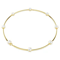 Constella choker, Round cut, White, Shiny gold-tone plated by SWAROVSKI