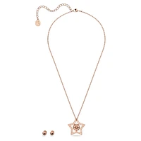 Stella set, Mixed cuts, Star, White, Rose gold-tone plated by SWAROVSKI