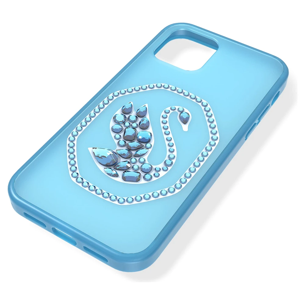 Smartphone case, Swan, iPhone® 12/12 Pro, Blue by SWAROVSKI