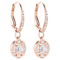 Swarovski Sparkling Dance drop earrings, Round cut, Pavé, White, Rose gold-tone plated by SWAROVSKI