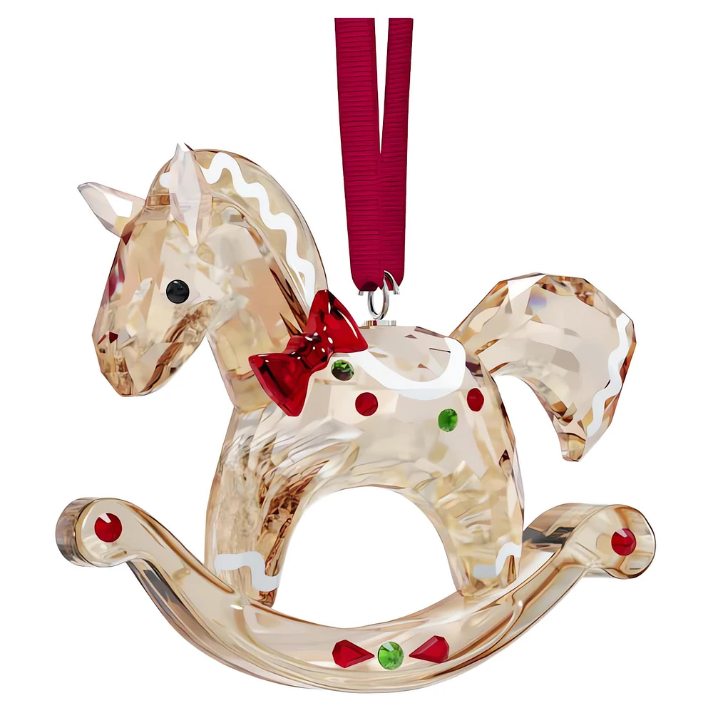 Holiday Cheers Gingerbread Rocking Horse Ornament by SWAROVSKI