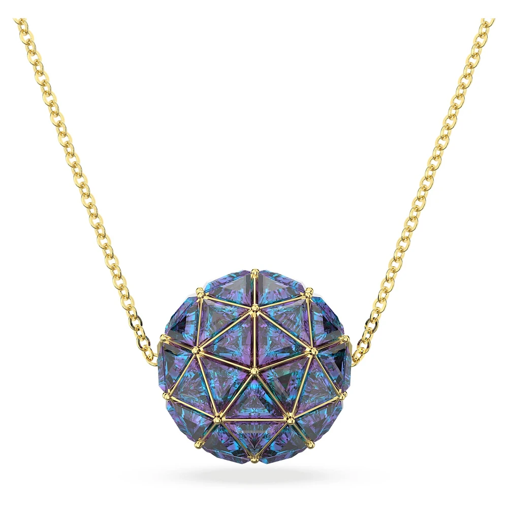 Curiosa pendant, Triangle cut, Blue, Gold-tone plated by SWAROVSKI