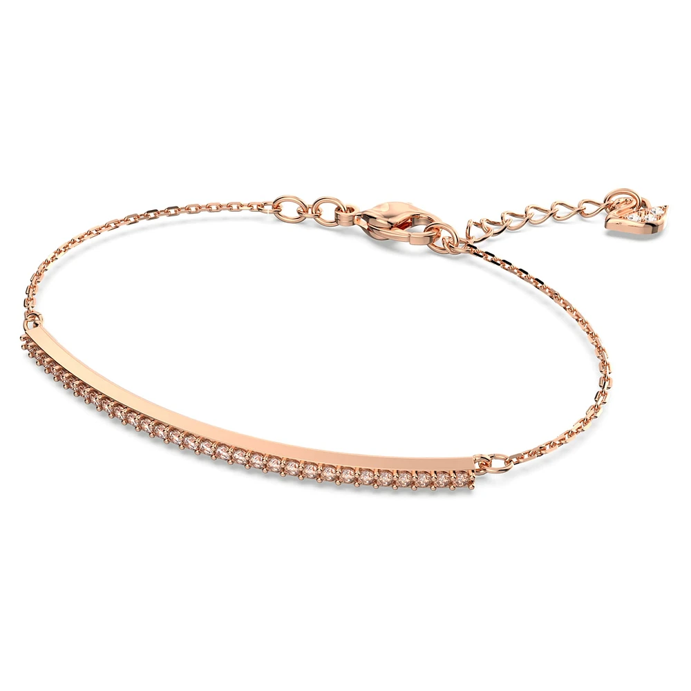 Only bracelet, White, Rose gold-tone plated by SWAROVSKI