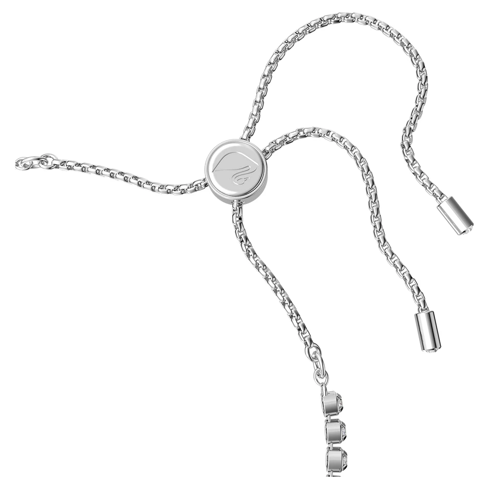 Subtle bracelet, Hand, White, Rhodium plated by SWAROVSKI