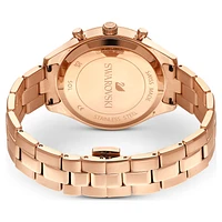 Octea lux sport watch, Swiss Made, Metal bracelet, Brown, Gold-tone finish by SWAROVSKI