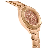 Octea lux sport watch, Swiss Made, Metal bracelet, Brown, Gold-tone finish by SWAROVSKI
