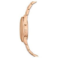 Octea lux sport watch, Swiss Made, Metal bracelet, Brown, Gold-tone finish by SWAROVSKI