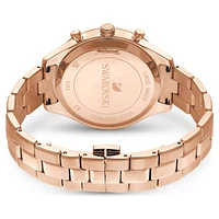 Octea lux sport watch, Swiss Made, Metal bracelet, Red, Rose gold-tone finish by SWAROVSKI
