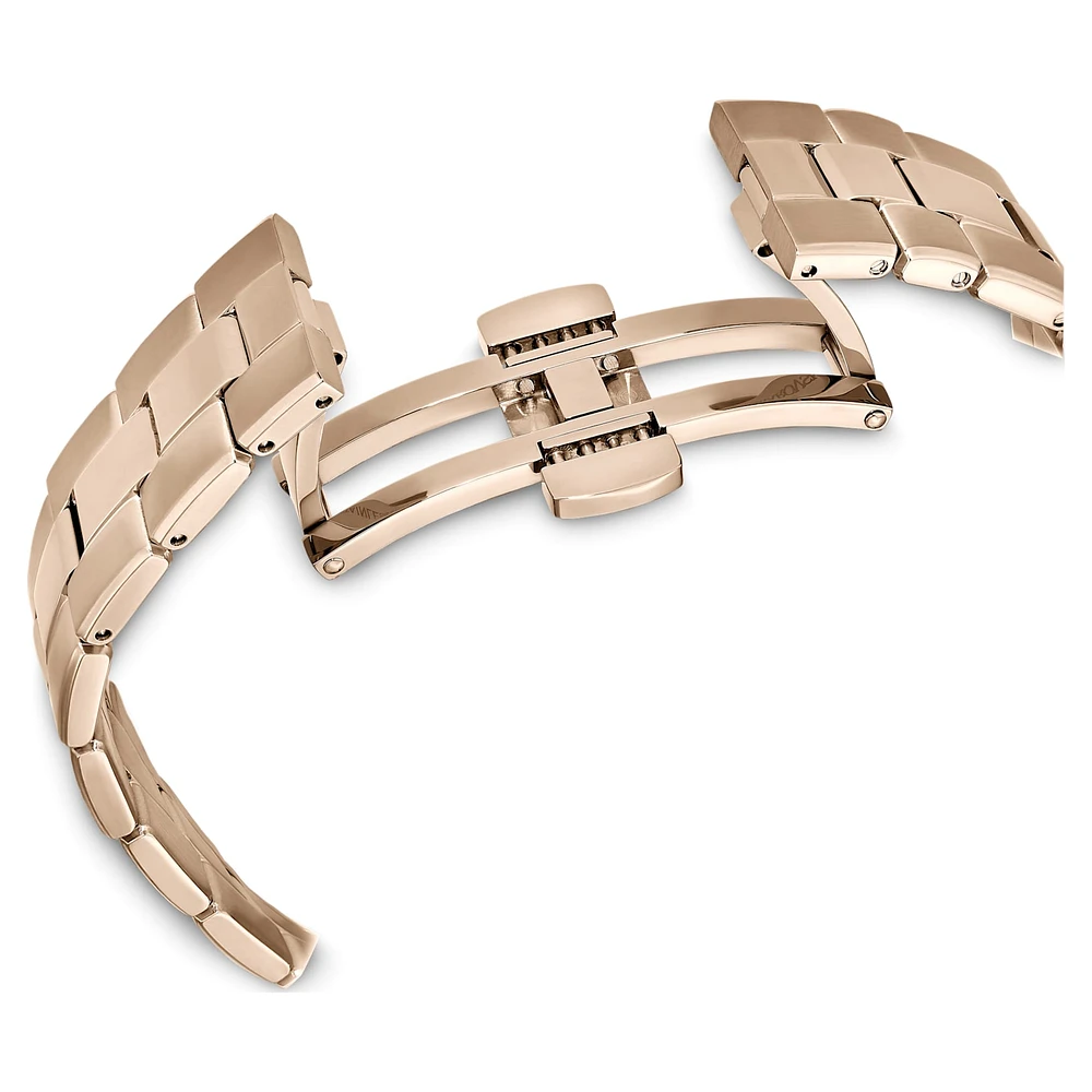 Octea lux sport watch, Swiss Made, Metal bracelet, Blue, Champagne gold-tone finish by SWAROVSKI