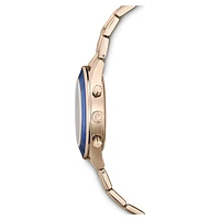Octea lux sport watch, Swiss Made, Metal bracelet, Blue, Champagne gold-tone finish by SWAROVSKI