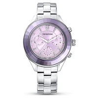 Octea lux sport watch, Swiss Made, Metal bracelet, Purple, Stainless steel by SWAROVSKI