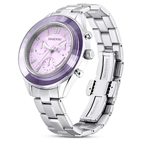 Octea lux sport watch, Swiss Made, Metal bracelet, Purple, Stainless steel by SWAROVSKI