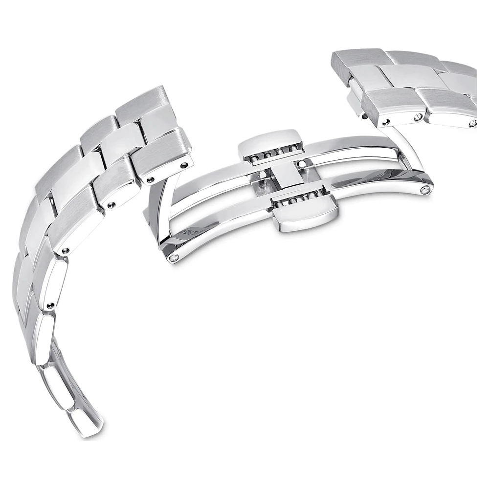 Octea lux sport watch, Swiss Made, Metal bracelet, Purple, Stainless steel by SWAROVSKI