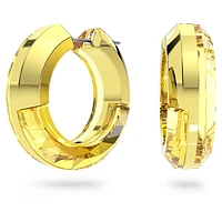 Lucent hoop earrings, Statement, Round shape, Yellow by SWAROVSKI