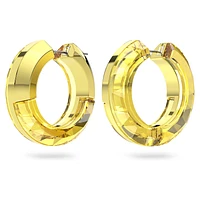 Lucent hoop earrings, Statement, Round shape, Yellow by SWAROVSKI