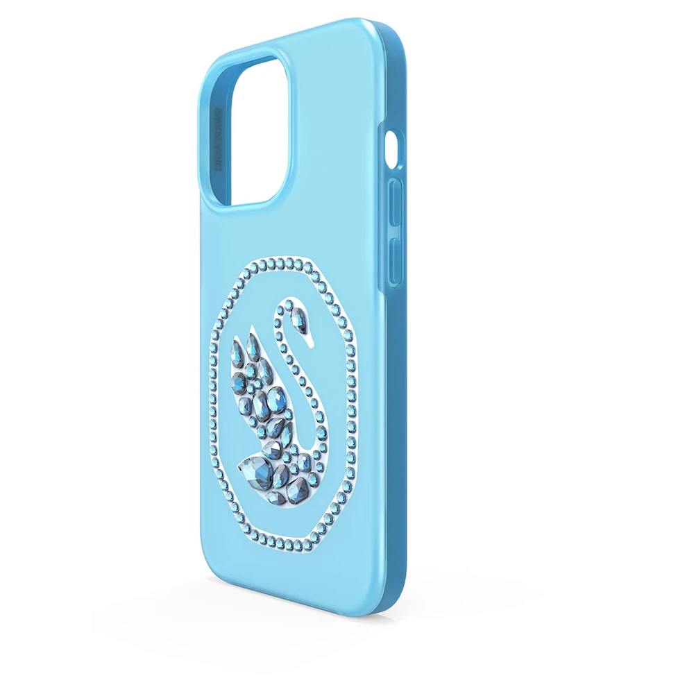 Smartphone case, Swan, iPhone® 13, Blue by SWAROVSKI