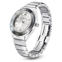 Dextera 3-hand watch, 37mm, Swiss Made, Metal bracelet, Silver Tone, Stainless steel by SWAROVSKI