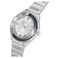Dextera 3-hand watch, 37mm, Swiss Made, Metal bracelet, Silver Tone, Stainless steel by SWAROVSKI