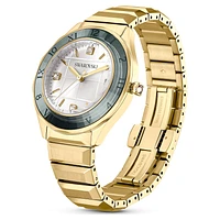 Dextera 3-hand watch, 37mm, Swiss Made, Metal bracelet, Gold tone, Gold-tone finish by SWAROVSKI