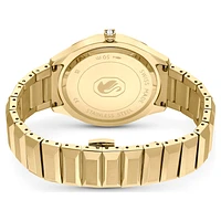 Dextera 3-hand watch, 37mm, Swiss Made, Metal bracelet, Gold tone, Gold-tone finish by SWAROVSKI