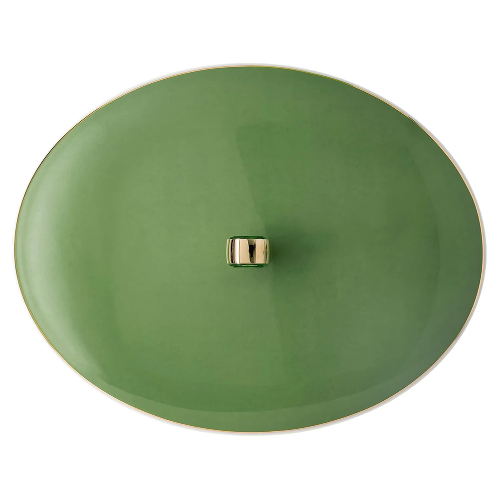 Signum bowl, Porcelain, Green by SWAROVSKI