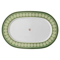 Signum platter plate, Porcelain, Large, Green by SWAROVSKI