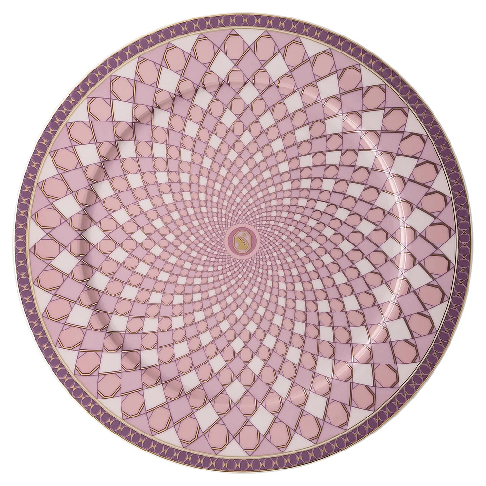 Signum service plate, Porcelain, Pink by SWAROVSKI