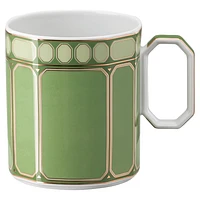 Signum mug with lid, Porcelain, Green by SWAROVSKI